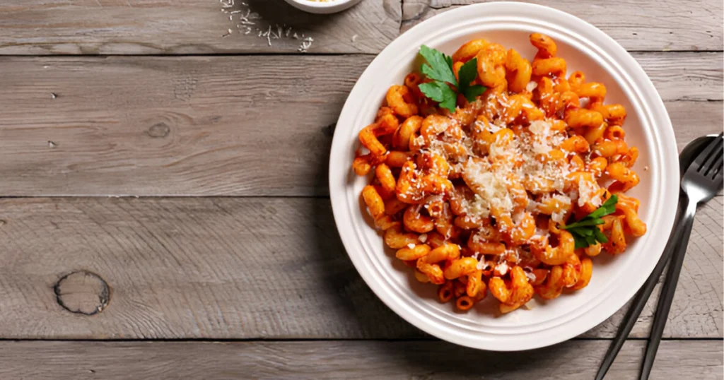  Cavatappi pasta twisting in a creamy sauce, showcasing its unique corkscrew shape